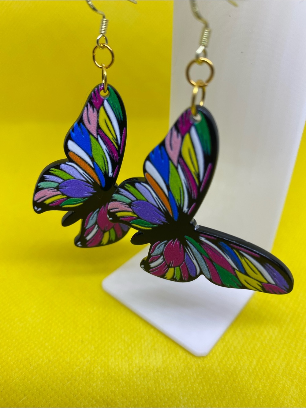 Colorful Butterfly Dangle Earrings - Multicolor